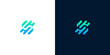 © anello - Abstract geometric letter S logo design in blue and green gradient on white and dark backgrounds