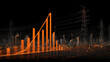 © Subin - A dynamic business growth graph with electric towers, showcasing progress and technology in a modern landscape.