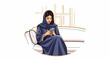 © virgo - Woman in traditional attire using mobile phone while sitting on couch