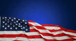 © Tania Begum - American flag waving against a blue background