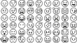 © MSTSANJIDA - Collection of various emoticon faces in black and white