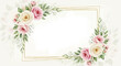 © nuri - Elegant Floral Border with Roses and Greenery - Wedding Invitation Frame