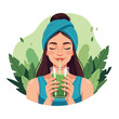 © Hanif - young woman drinking juice