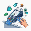 © Azorahaiá - Modern Transaction: A close-up illustration of a Point of Sale (POS) system, showcasing a credit card transaction and representing the evolving landscape of digital payments.