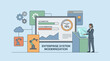 © Alina - Businessman presenting modern enterprise system on screen with graphics