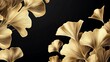 © Umer - Luxury gold ginkgo line art abstract wallpaper vector design