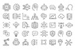 © Alone - Artificial Intelligence and Technology Line Icons Set with AI Data Neural Network and Automation