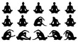 © Deriel - Yoga poses in various sitting positions.