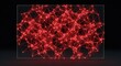 © Sayfar - A futuristic digital display showing a complex network of glowing red nodes and interconnected lines set against a minimalist dark background, technology, data, glowing