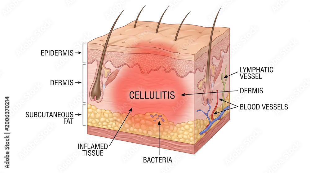 Stock-Foto „Diagram illustrating the layers of skin affected by ...