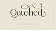 © Anonymous - Qatched, Minimal luxury font alphabet logo. Typography beauty fashion elegant minimalist serif italic fonts decorative wedding vintage retro logos.