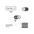 © Laniics89 - Black and white interface icons set.