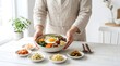 © minsun - Korean Bibimbap, Side Dish Close Up Serving Detail