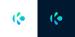 © Eunois - Abstract letter K logo design with a modern and fluid gradient style, perfect for technology, digital businesses, or innovative brands seeking a unique and professional visual identity