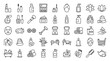 © MST JUTHI AKTER - Spa and beauty treatment outline icons set for wellness cosmetics relaxation
