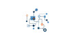 © Misbahus - Colorful circuit board connections diagram.