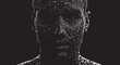 © exclusive design - Portrait of a man composed of binary code digital illustration