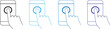 © MDneamul - Different variations of holding a modern smartphone. Mobile Business and E-commerce Icon Set: Payment, Shopping, and Cloud. Smartphone Interaction Icons: Touch Gestures, Photography, and Music