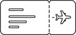 © Hamza - Airline boarding pass icon featuring a simple airplane symbol and horizontal lines representing flight details for a clean travel design element