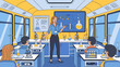 © roes - Woman teacher explaining science to students.