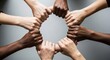 © Moviro Agency - Diverse hands form a circle of unity and strength