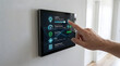© Mohammad - Minimalist Wall-Mounted Touchscreen Control Panel managing a smart home ecosystem