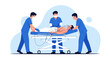 © Afifah - Medical Team Transporting Patient on Stretcher with ICU Monitoring Equipment