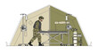 © Afifah - Military Medic Transfers Patient on Stretcher in Field Hospital Tent