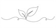 © SS line art - Single continuous line art sprout growth isolated on white background. Vector illustration One continuous line growing sprout. Hand drawn doodle line art plant hand drawn leaf icon illustration with s