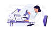 © Alanis - Scientist working with microscope and laptop in modern laboratory, medical research concept