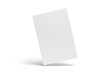 © sdecoret - Floating magazine cover isolated on transparent background. Cut out blank brochure mockup 3D rendering