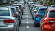 © janzwolinski - Heavy traffic jam on a busy highway with cars lined up for miles