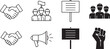 © brandesiner - Social media icons collection: home friends messages shop flag menu with app icons online services social networking mobile app interface communication navigation messages collection business