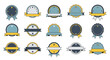 © Mika - Set of 15 Vintage Ribbons and Badges, Award Seals, Emblems, Certificates, Icons, Labels