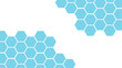 © Creative Design - Minimal Cyan Hexagon Honeycomb Corner Layout on White Background – Clean Geometric Design Template