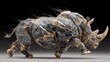 © Nonton - Rhinoceros, stone, gold, motion, powerful