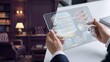 © NK - Hands holding transparent digital contract screen with clause risk alerts, smart comparison and signature workflow for legal technology, compliance review and document validation system use.