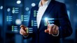 © HAFIZUL - Digital checklist interface, businessman interacting with virtual task management system. Modern business technology, productivity, and efficiency concept.