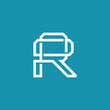 © yopie - Abstract geometric letter R logo design on teal background