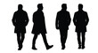 © MdRakib - Four men in coats walking black silhouette