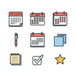© Frame - Colorful calendar icons and planner.