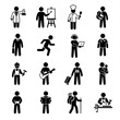 © YENI - Diverse Professions and Hobbies Icon Set - Stick Figure Collection