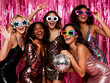 © Betacam-SP - Five Diverse Happy Women Disco Party Celebration