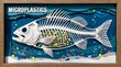 © SubaDesigns - Intricate paper-cut art depicting a fish skeleton filled with colorful plastic shards, a chilling metaphor for the silent environmental catastrophe of microplastic pollution in our oceans.