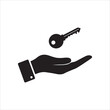 © graphic35 - Hand holding key icon, access sign, security concept, vector illustration