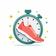 © anta - Running shoe and stopwatch icon for fitness and speed performance