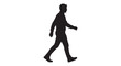© MdMosharef - Walking man in business attire side view silhouette