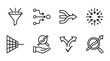 © INDIGO - Abstract outline icons set depicting concepts of analysis and process