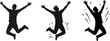 © Arafat Sajid - Black silhouette of man jumping in air with arms up