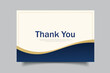 © Fauzi - A professional and elegant thank you card template design featuring a sophisticated navy blue and gold color palette with modern curved graphic elements.